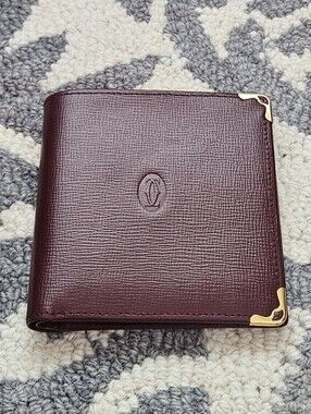 EUC A++ Vintage Must de Cartier Bi-Fold Wallet with Coin Pouch — Bordeaux